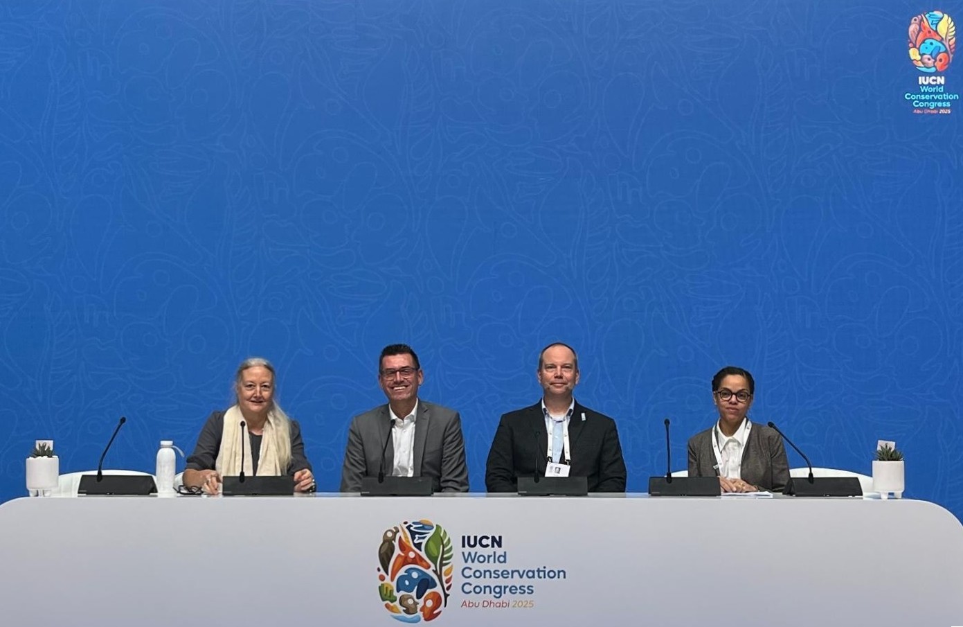 From left to right: Jamie K. Reaser, member of the Alliance Steering Committee; Jochen Renger, Director, GIZ; Dr. Michael Nagel, Head of Programme, GIZ and Claire Cayol Project Officer, World Organisation for Animal Health. Photo credits: Claudia Mayer, GIZ.